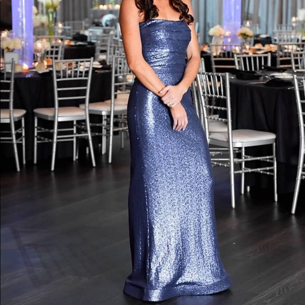 Elegant fancy sequin evening gown prom dress